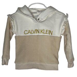 Calvin Klein 24M Baby Girls Cream Gold Logo Hoodie